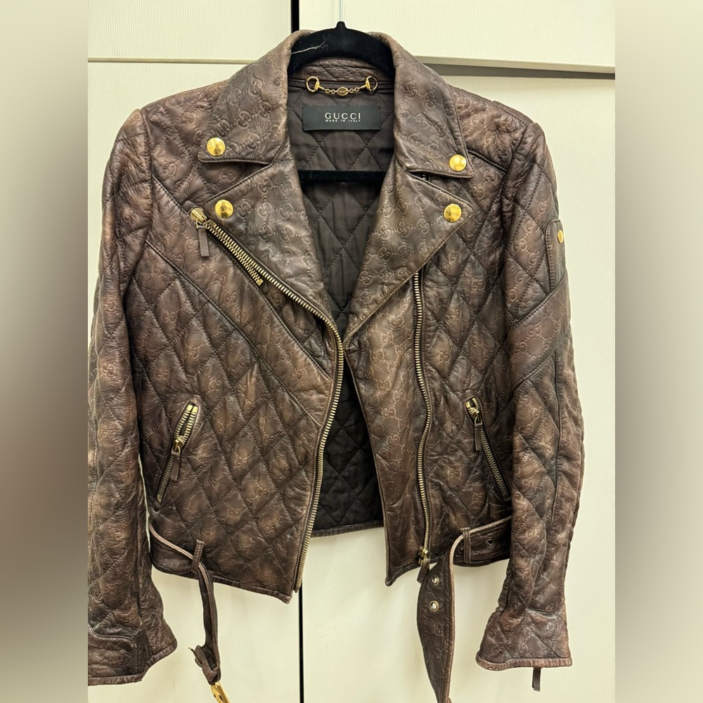 Leather Gucci jacket